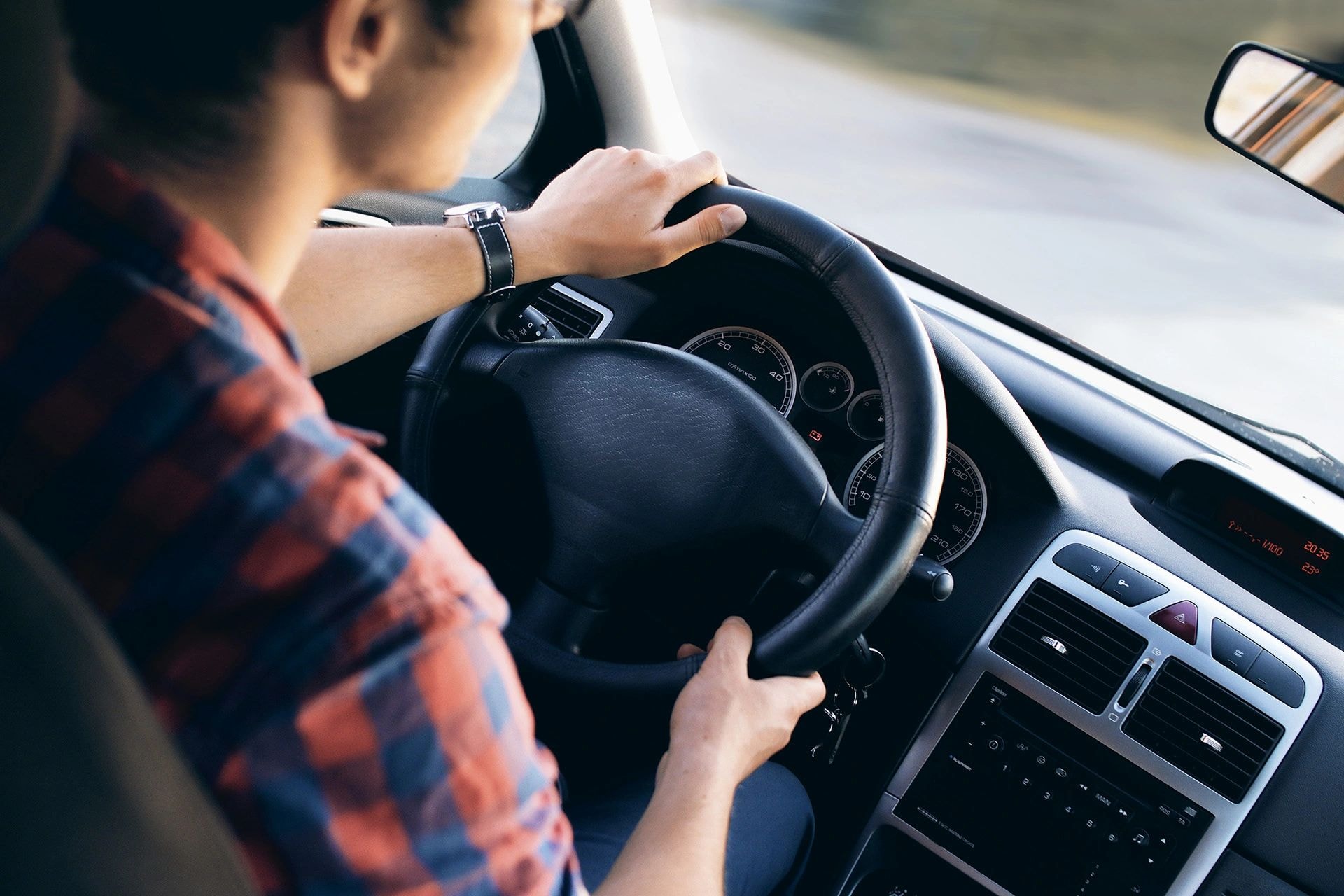 Student driving with instructor